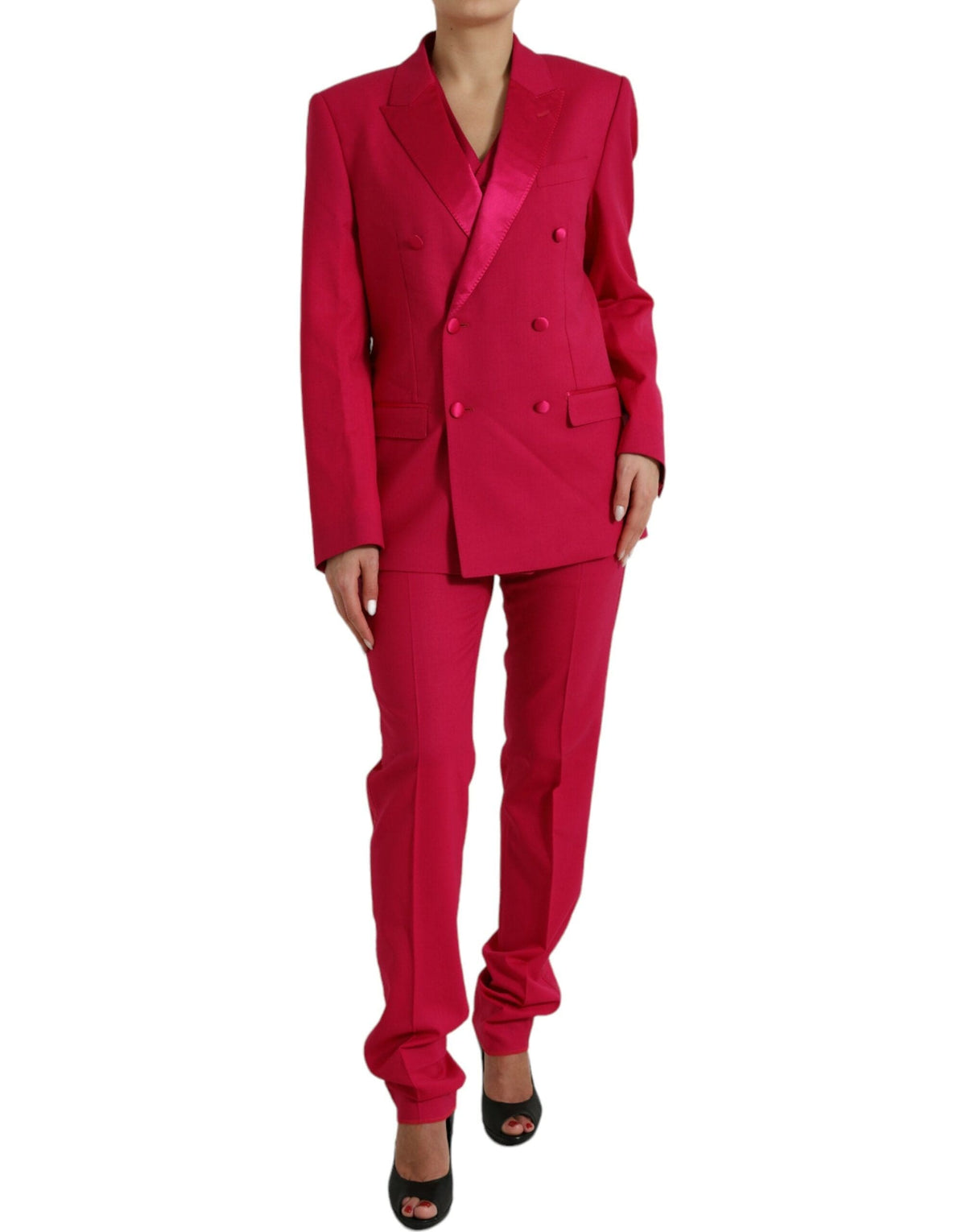 Costume Martini 3 pièces slim fit rouge élégant Dolce &amp; Gabbana