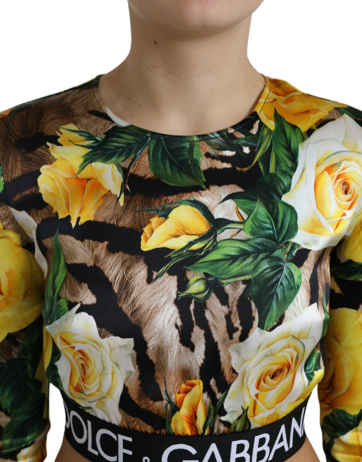 Dolce & Gabbana Elegant Floral Cropped Blouse Top