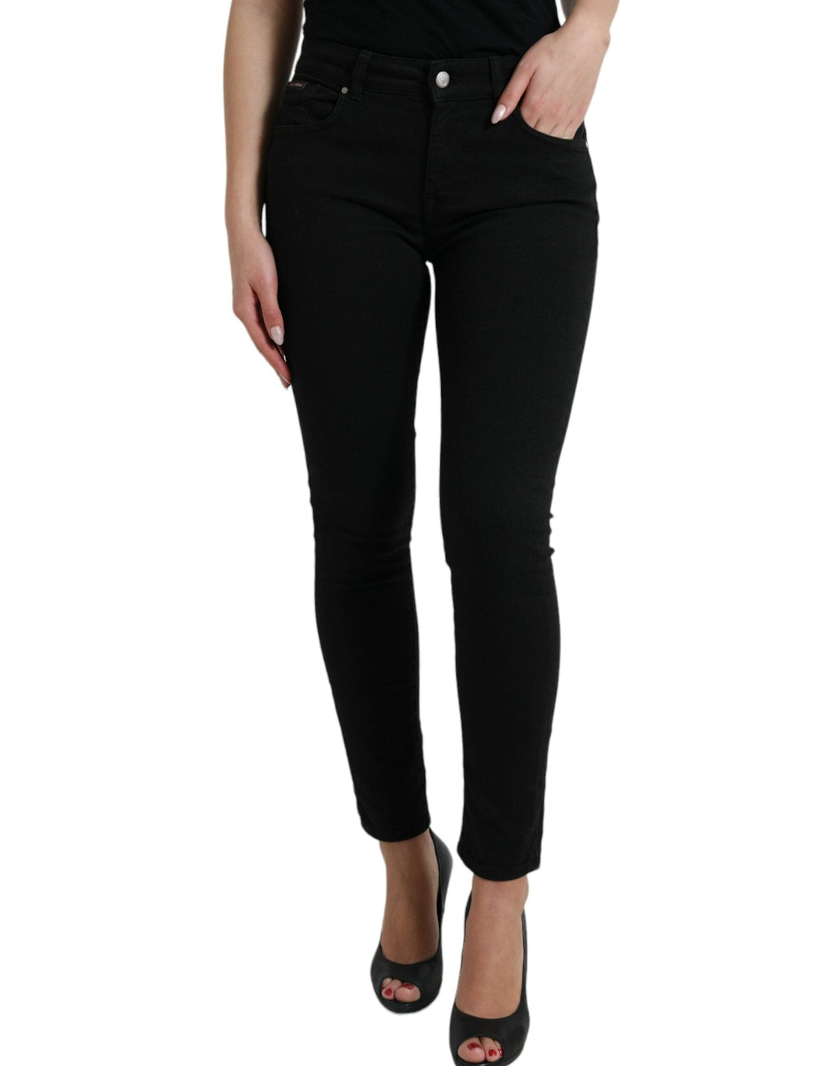 Jean stretch taille moyenne noir élégant Dolce &amp; Gabbana