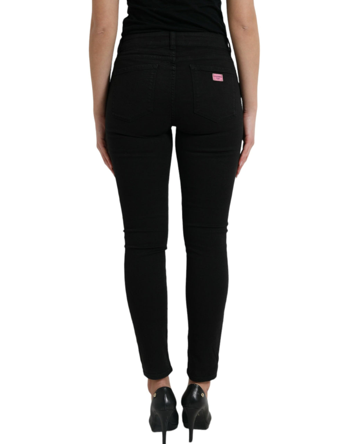 Jean stretch taille moyenne noir élégant Dolce &amp; Gabbana