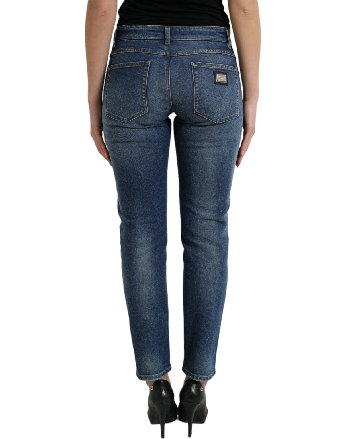 Jean stretch taille mi-haute Chic Boyfriend de Dolce &amp; Gabbana