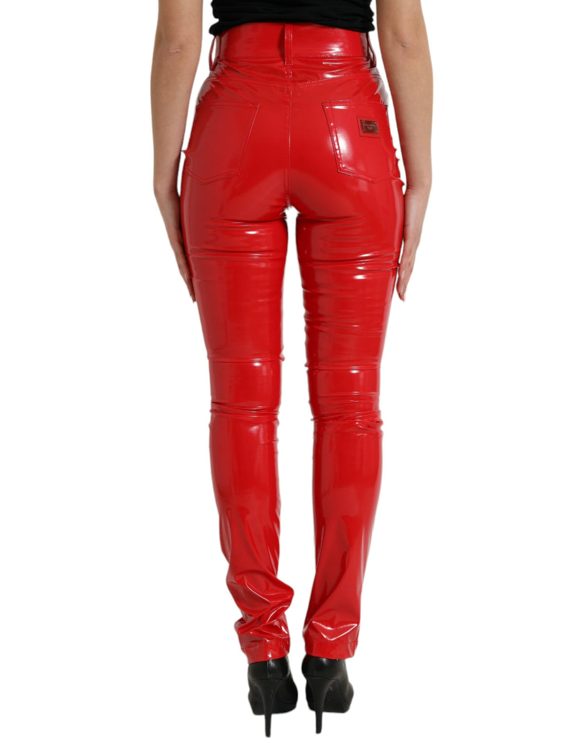 Pantalon skinny taille haute Dolce &amp; Gabbana rouge - Élégant et chic