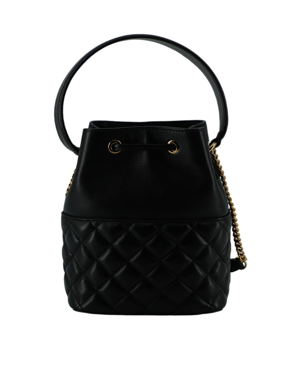 Bolso bandolera elegante de piel negra de Versace