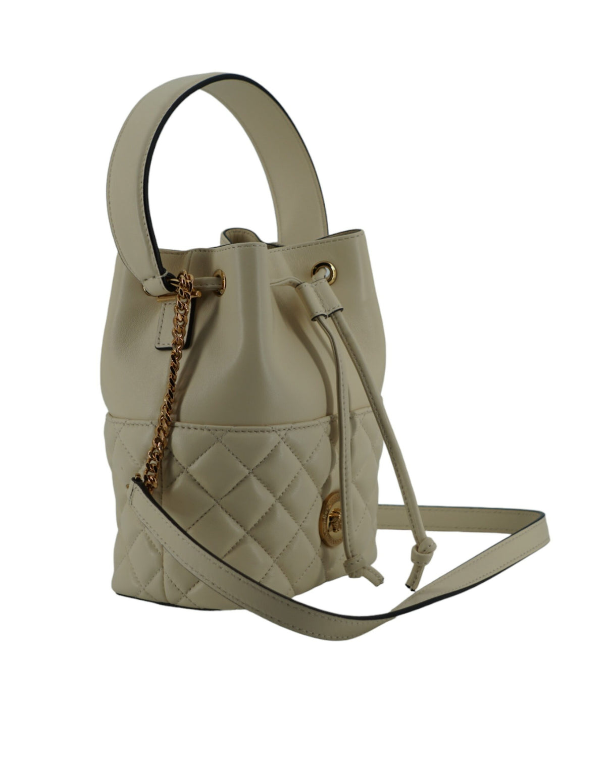 Bolso bandolera elegante de piel blanca de Versace