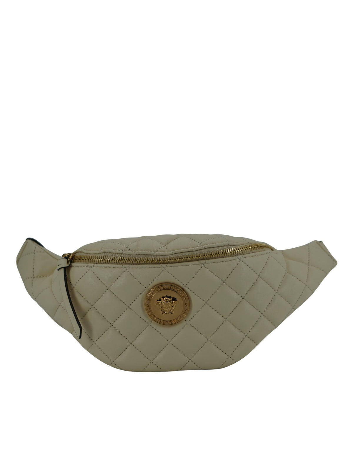 Sac ceinture élégant en cuir d'agneau blanc Versace