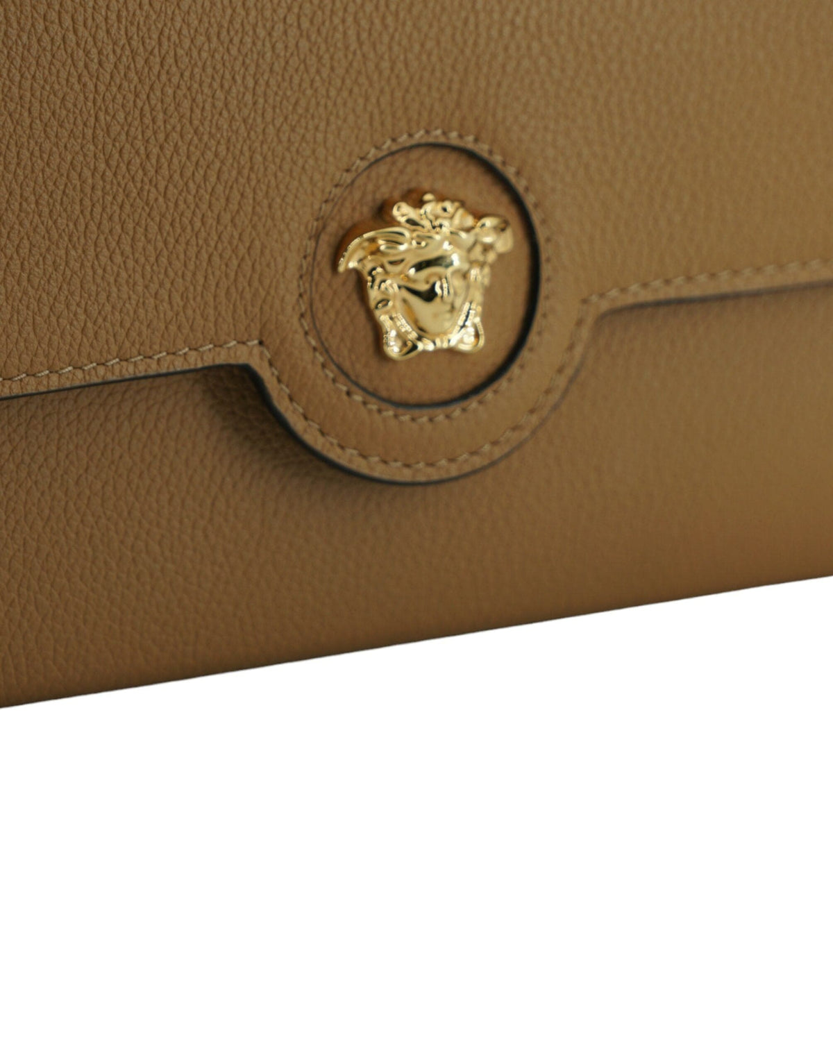 Cartera elegante de piel de becerro con logotipo de Medusa de Versace