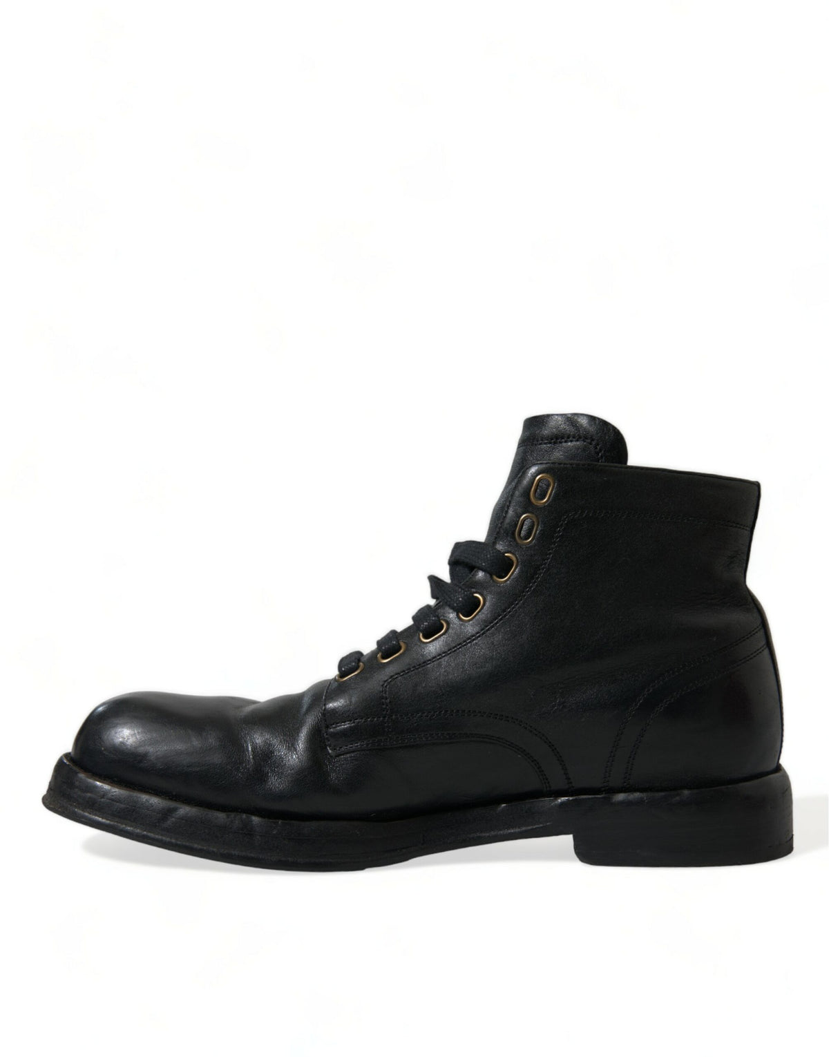 Bottines élégantes en cuir de cheval noir Dolce &amp; Gabbana