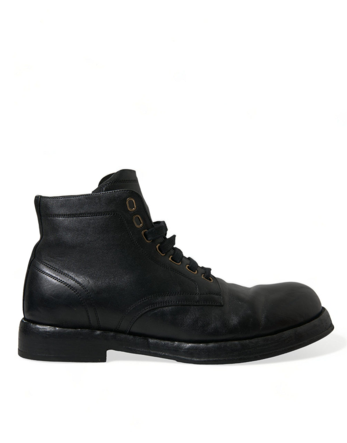 Bottines élégantes en cuir de cheval noir Dolce &amp; Gabbana