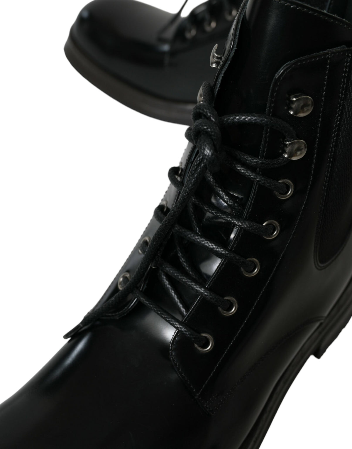 Botas elegantes de cuero negro de media caña para hombre de Dolce &amp; Gabbana