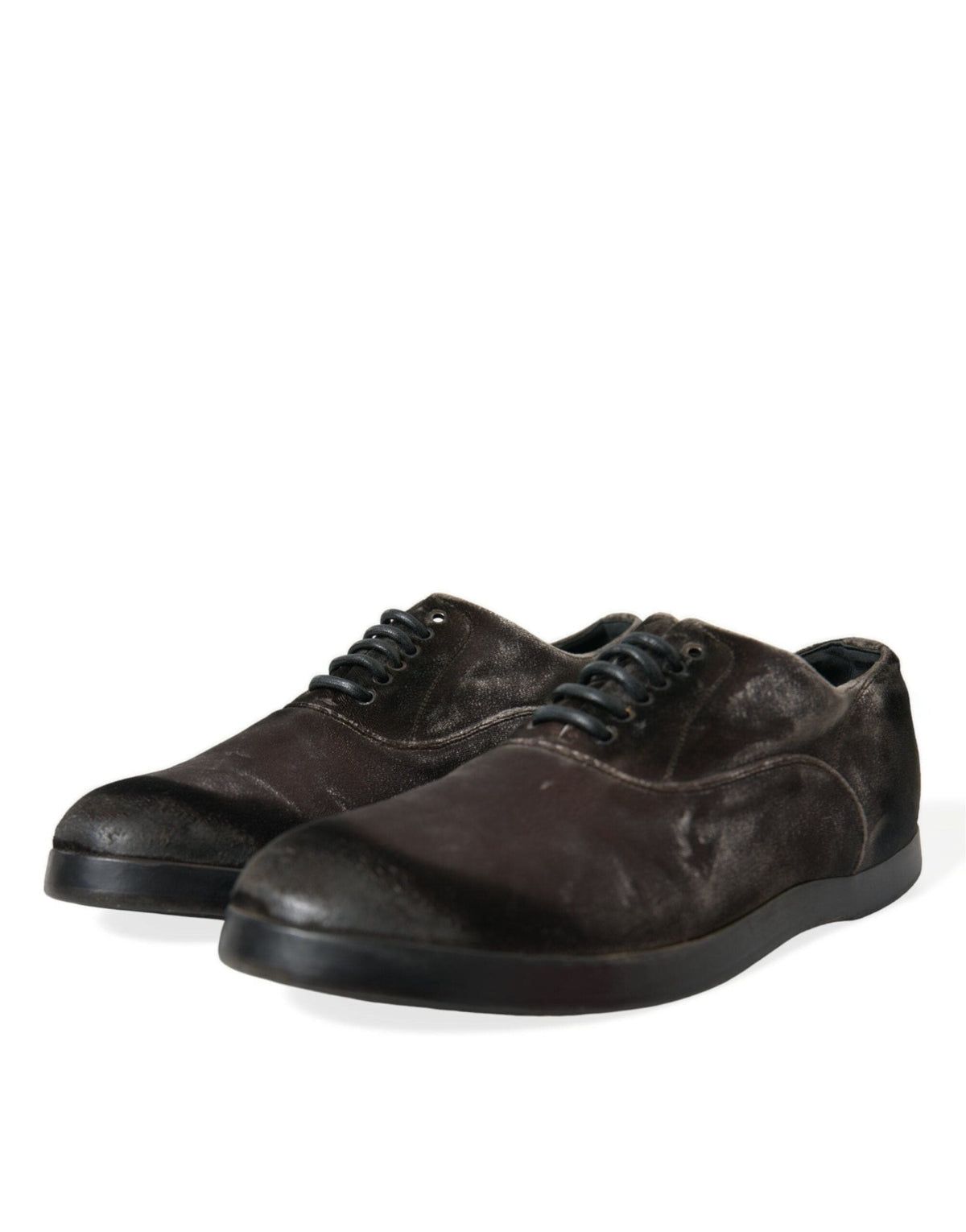 Chaussures à lacets Oxford en velours marron élégantes Dolce &amp; Gabbana