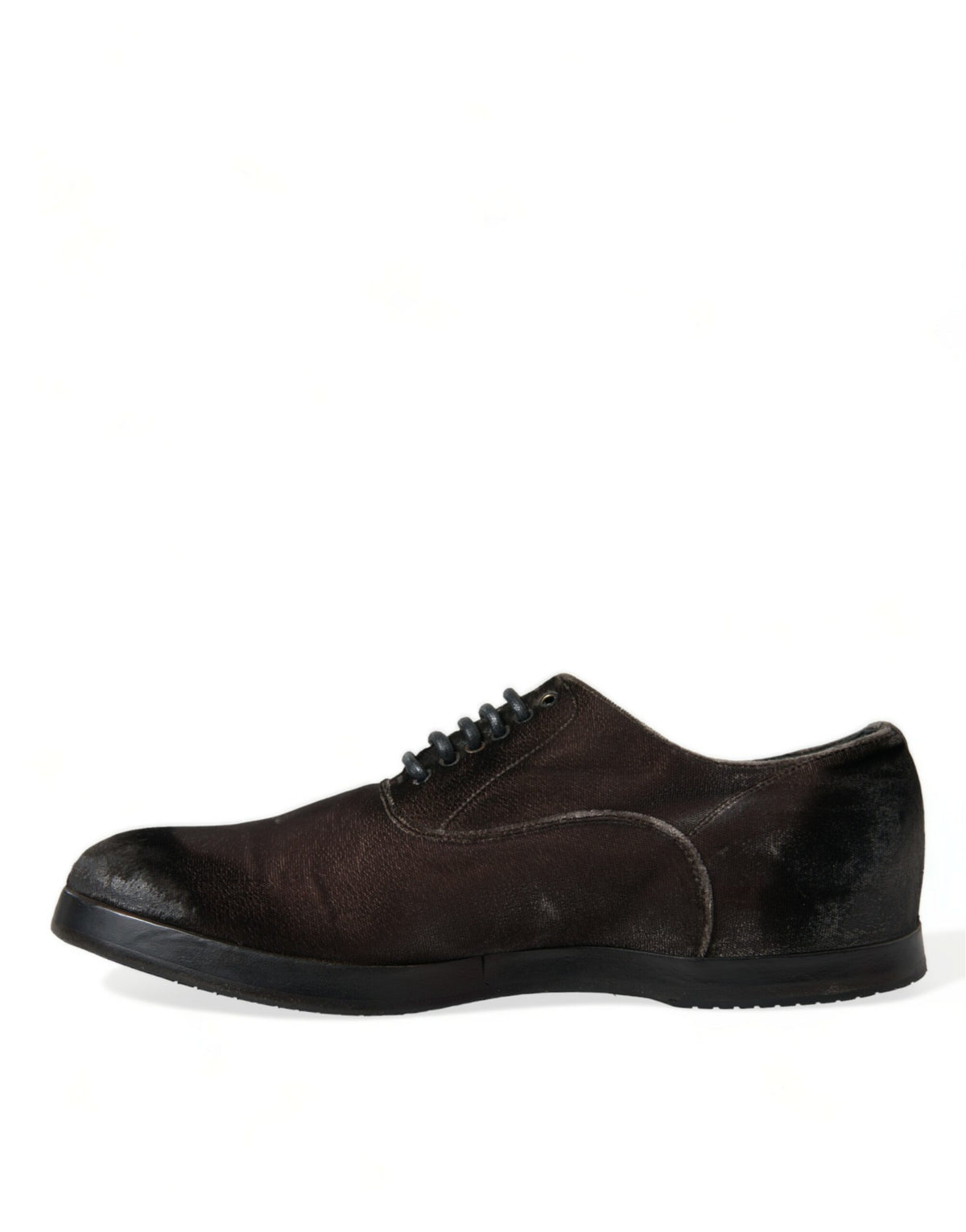 Chaussures à lacets Oxford en velours marron élégantes Dolce &amp; Gabbana