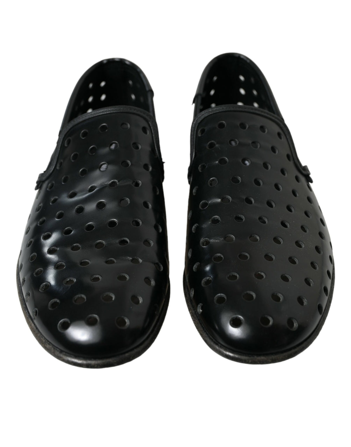 Mocassins élégants en cuir perforé noir Dolce &amp; Gabbana