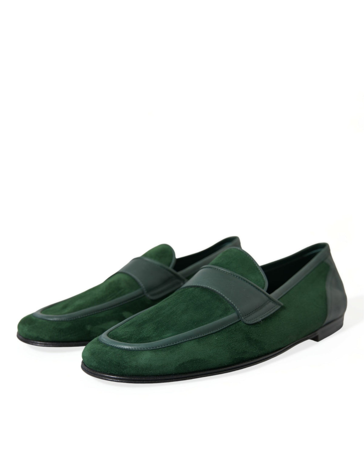 Mocassins en cuir velours émeraude Dolce &amp; Gabbana pour hommes