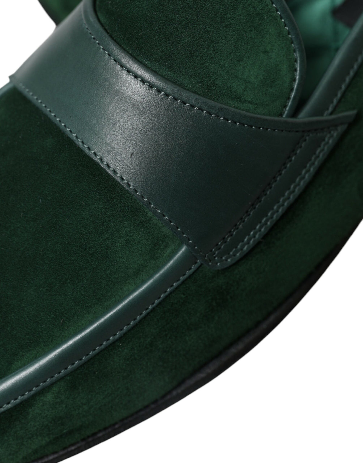 Mocassins en cuir velours émeraude Dolce &amp; Gabbana pour hommes