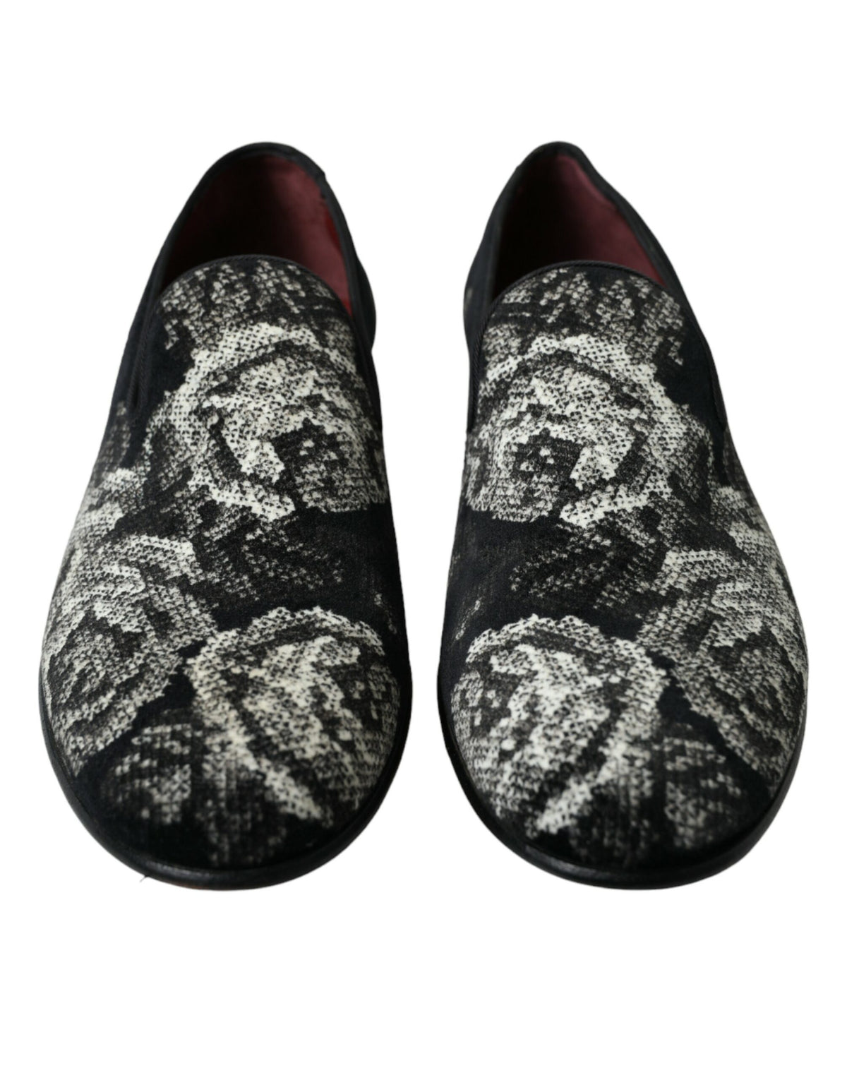 Mocasines elegantes de terciopelo con diseño floral de Dolce &amp; Gabbana