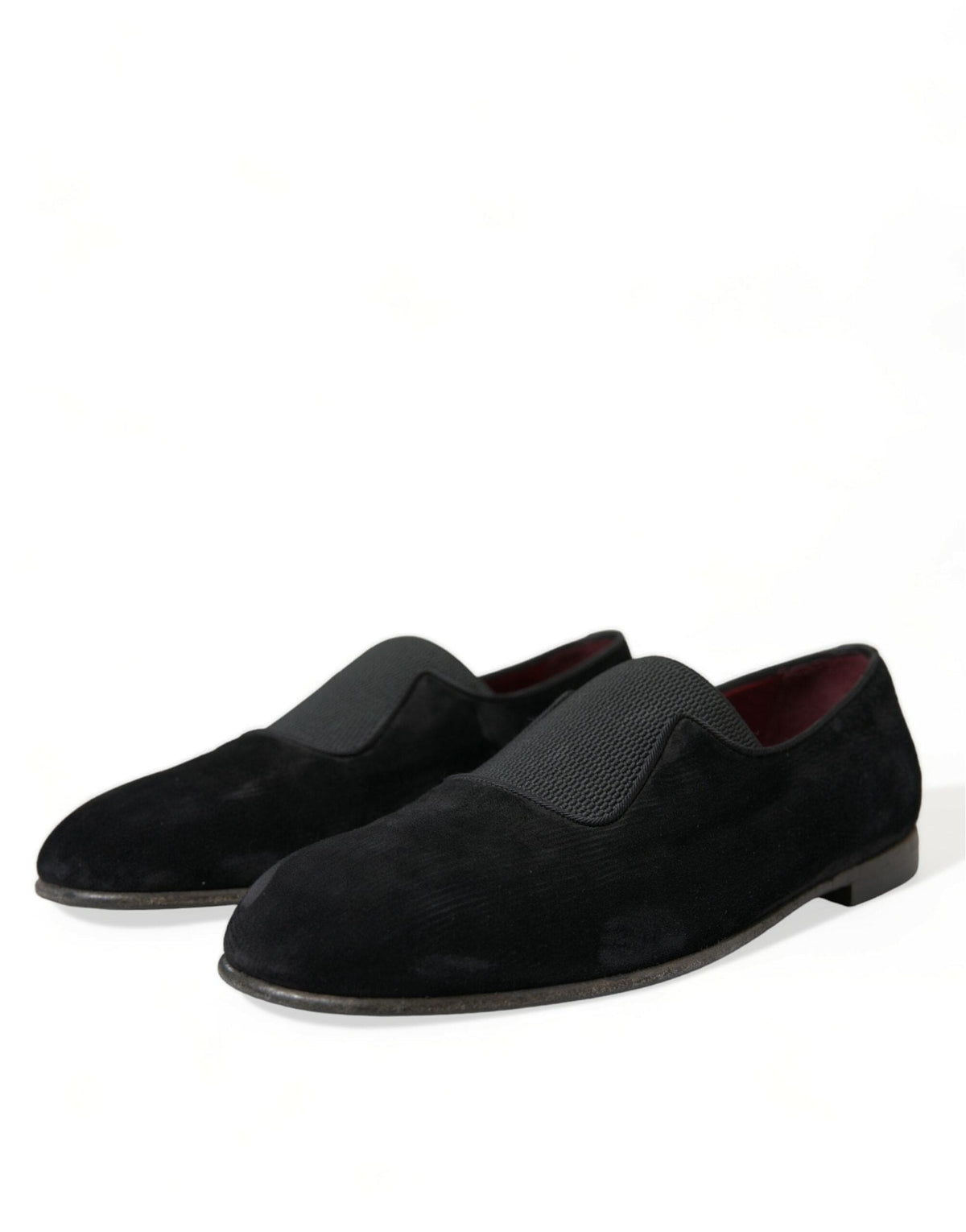 Mocassins élégants en velours noir Dolce &amp; Gabbana pour le gentleman exigeant