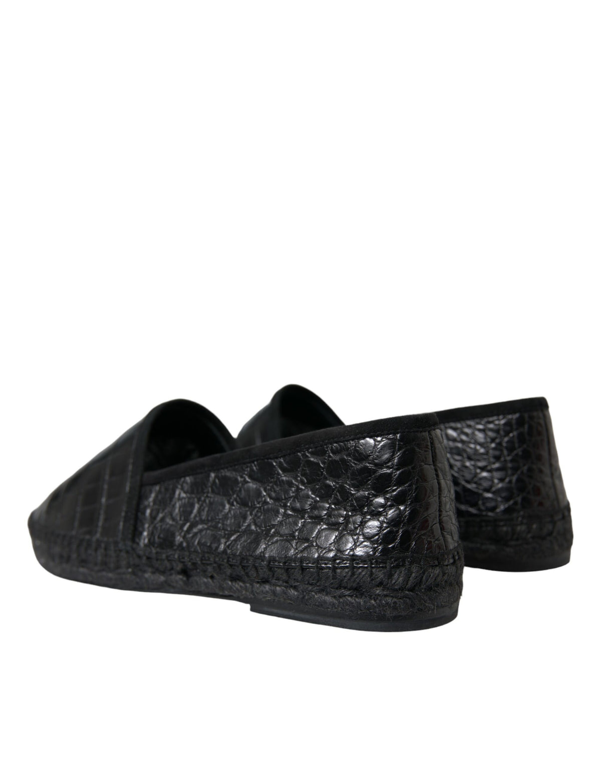 Espadrilles en cuir noir exotique Dolce &amp; Gabbana