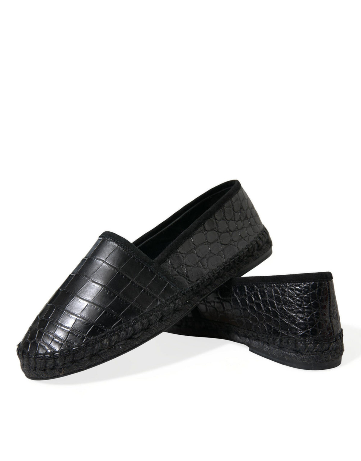 Espadrilles en cuir noir exotique Dolce &amp; Gabbana