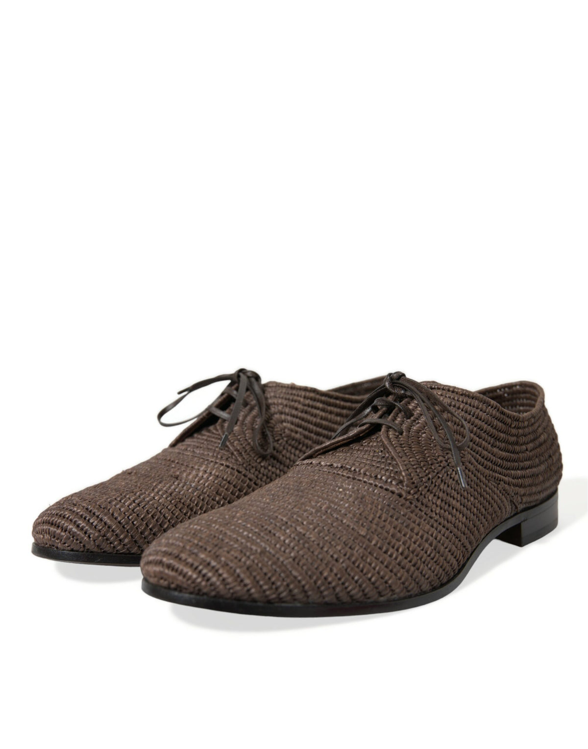 Chaussures Derby élégantes Dolce &amp; Gabbana avec tige en raphia - À lacets en marron