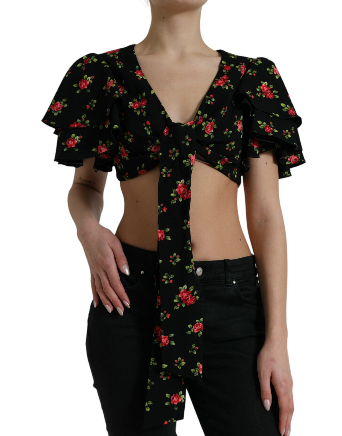 Top corto con estampado floral de Dolce &amp; Gabbana Moda de lujo