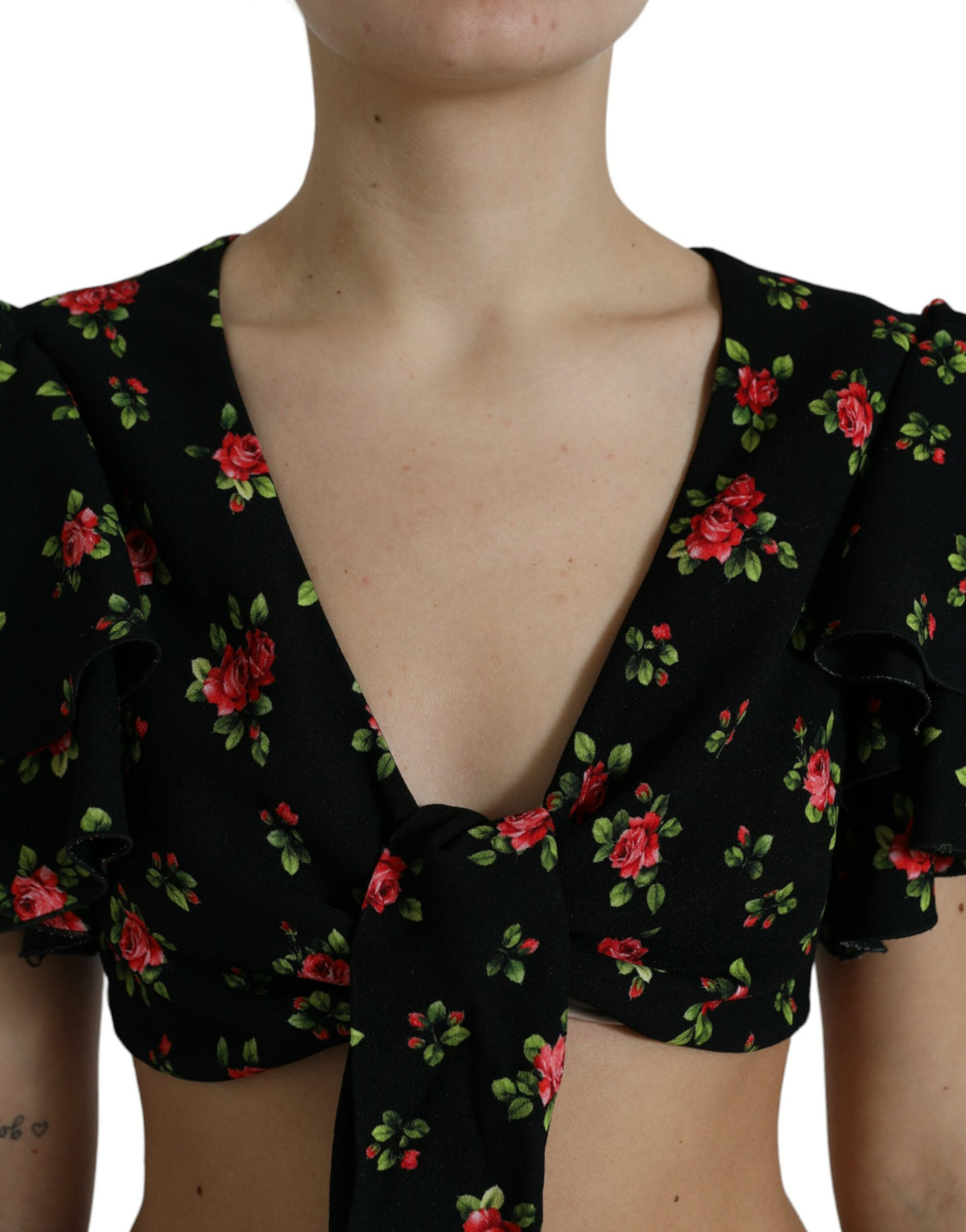 Top corto con estampado floral de Dolce &amp; Gabbana Moda de lujo