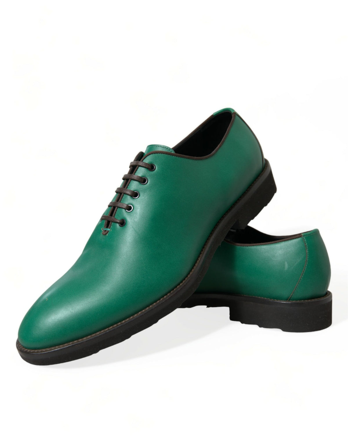 Zapatos de vestir elegantes de piel verde Oxford de Dolce &amp; Gabbana