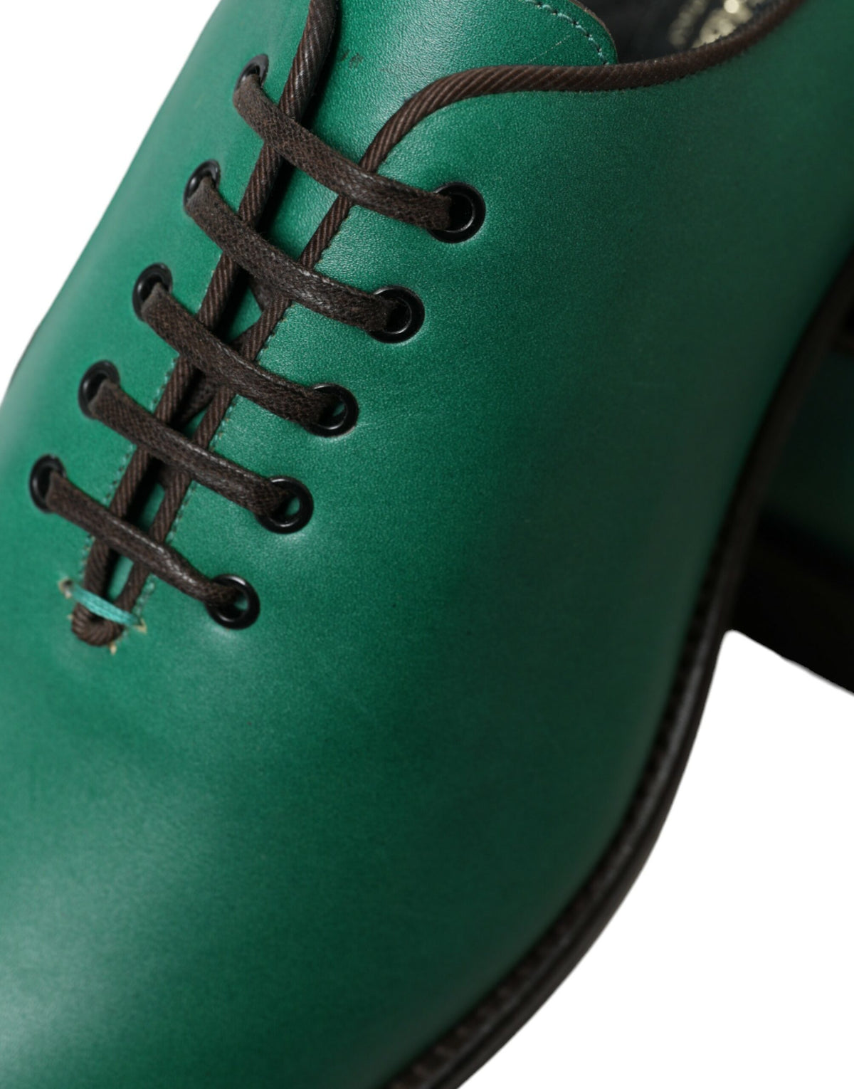 Zapatos de vestir elegantes de piel verde Oxford de Dolce &amp; Gabbana