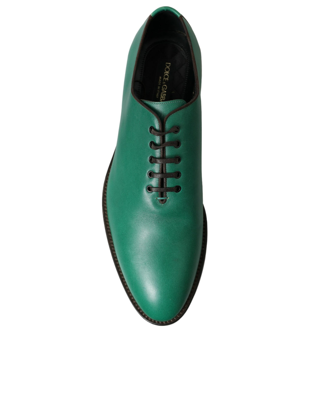 Zapatos de vestir elegantes de piel verde Oxford de Dolce &amp; Gabbana