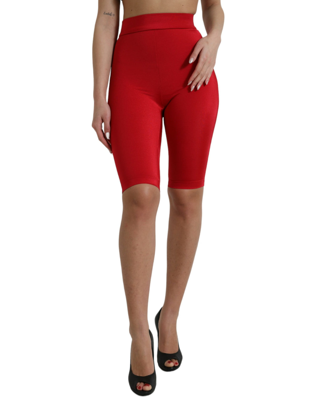 Pantalon legging taille haute rouge chic Dolce &amp; Gabbana