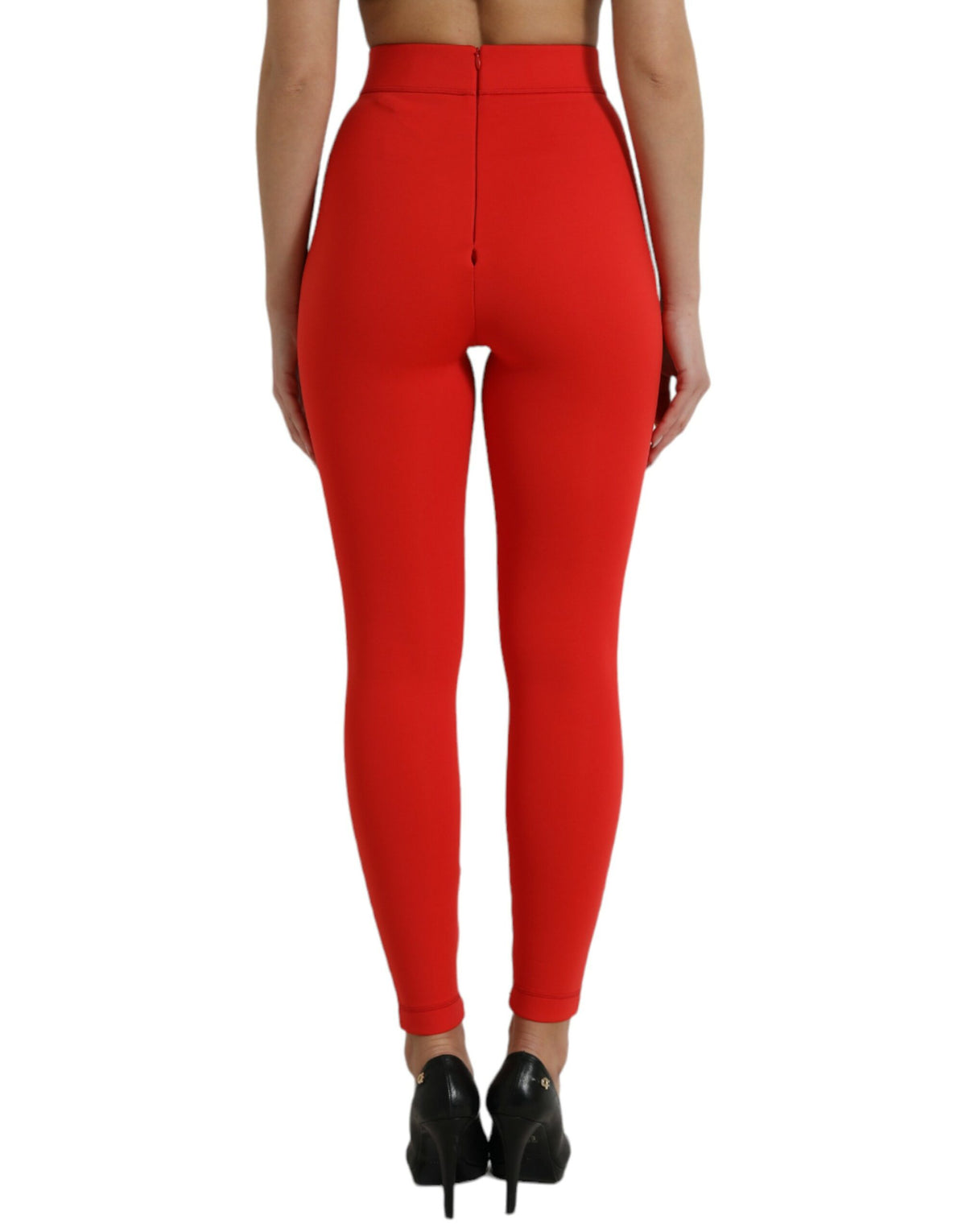 Leggings rojos elegantes de cintura alta de Dolce &amp; Gabbana