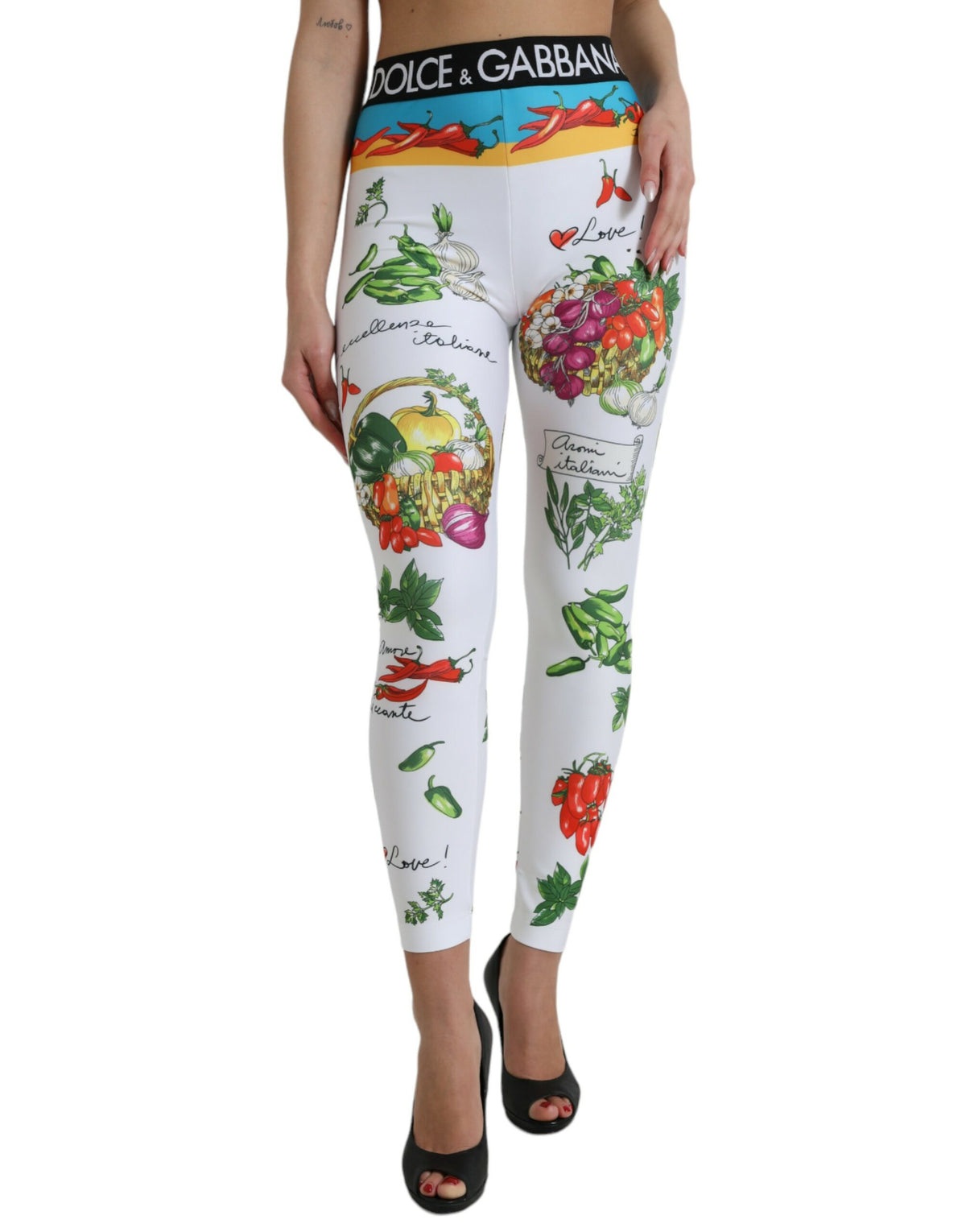 Leggings taille haute imprimés élégants Dolce &amp; Gabbana