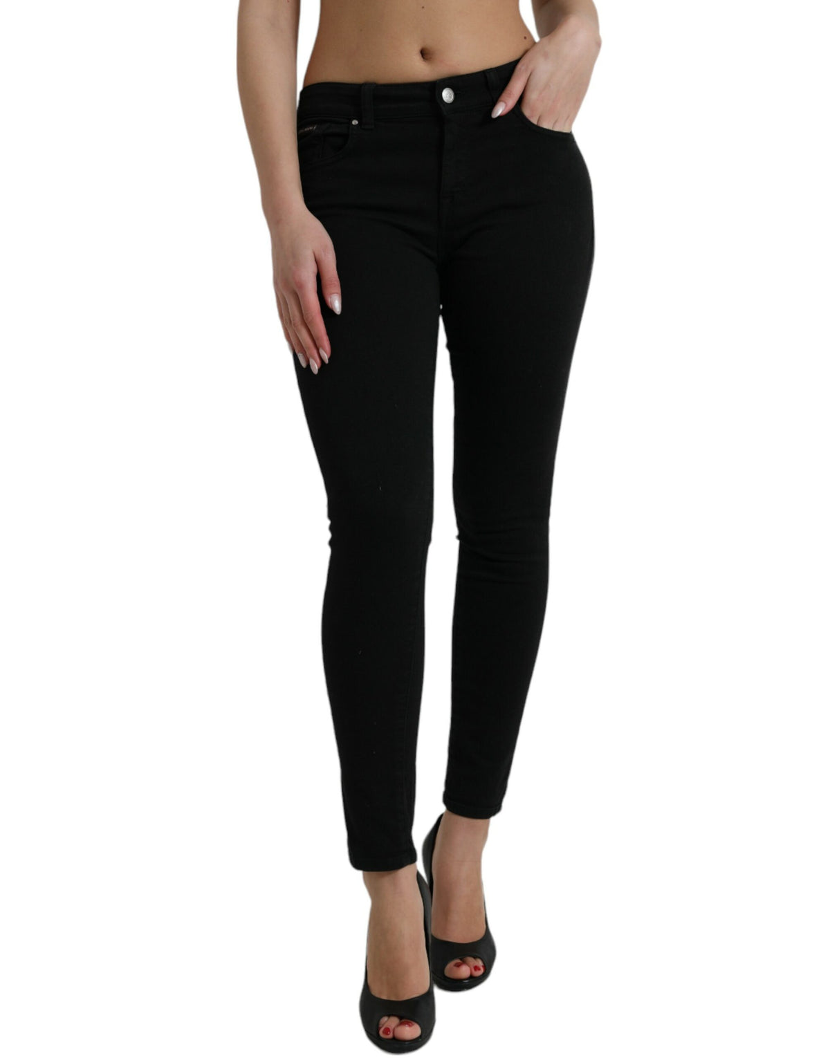 Jean stretch taille moyenne noir chic Dolce &amp; Gabbana