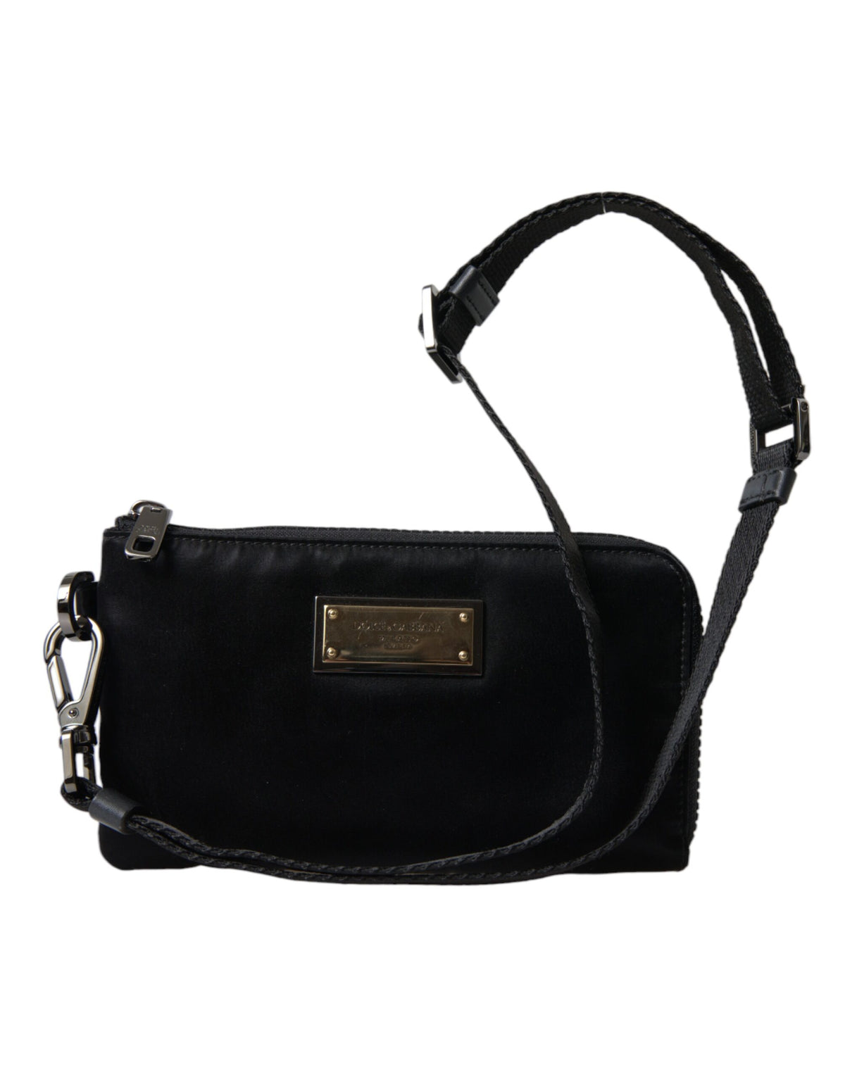 Elegante bolso de mano de piel y nailon negro de Dolce &amp; Gabbana