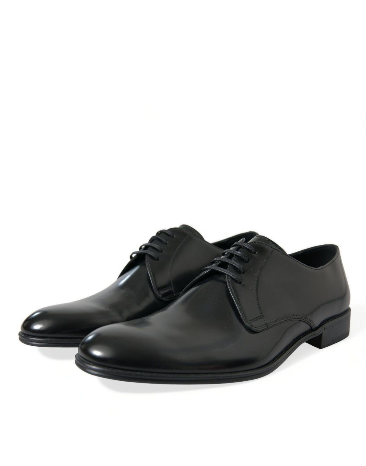 Zapatos formales Derby elegantes de cuero negro de Dolce &amp; Gabbana