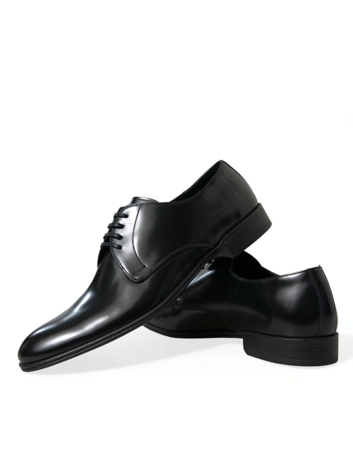 Zapatos formales Derby elegantes de cuero negro de Dolce &amp; Gabbana