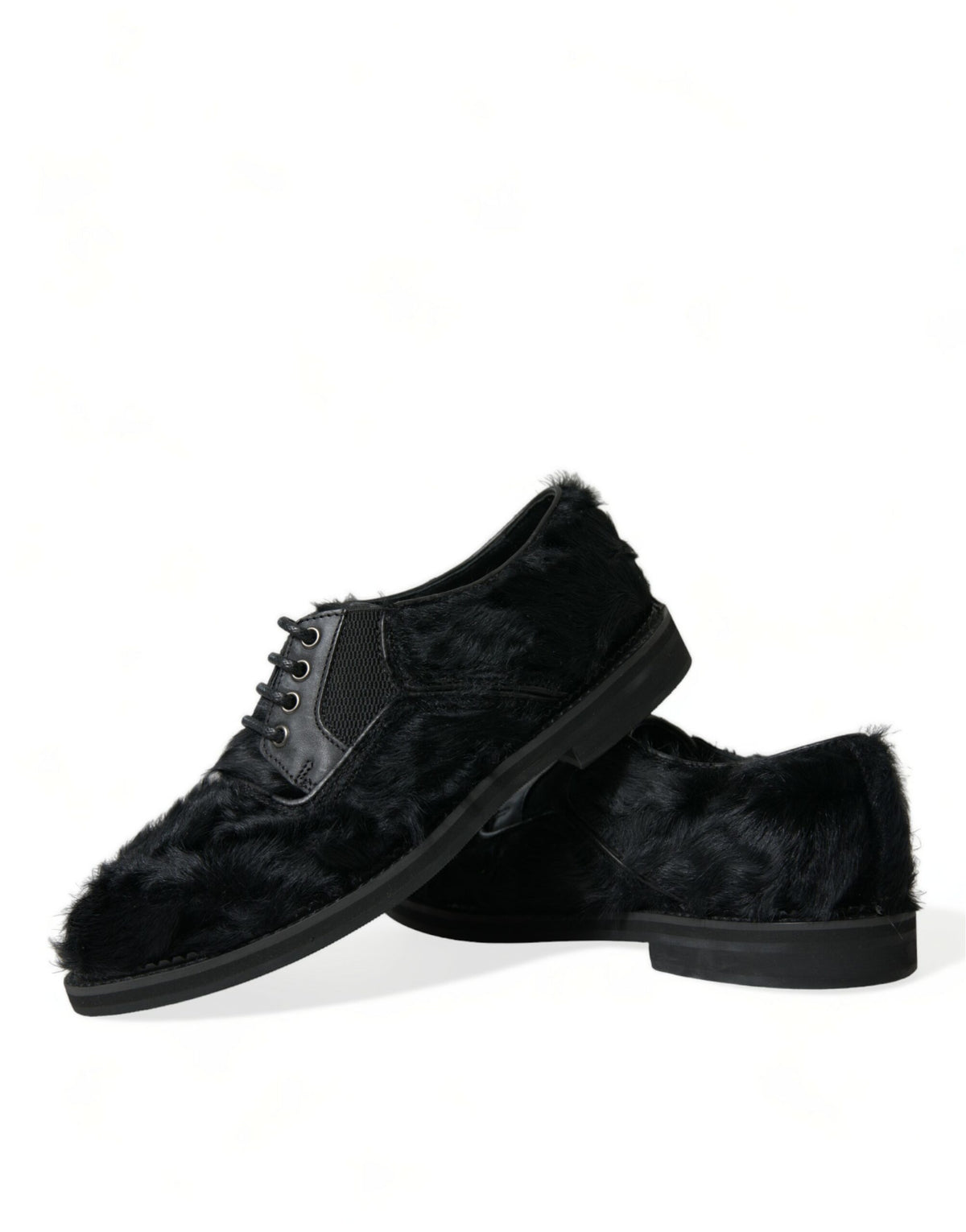 Zapatos de vestir Derby elegantes de piel negra de Dolce &amp; Gabbana para hombre