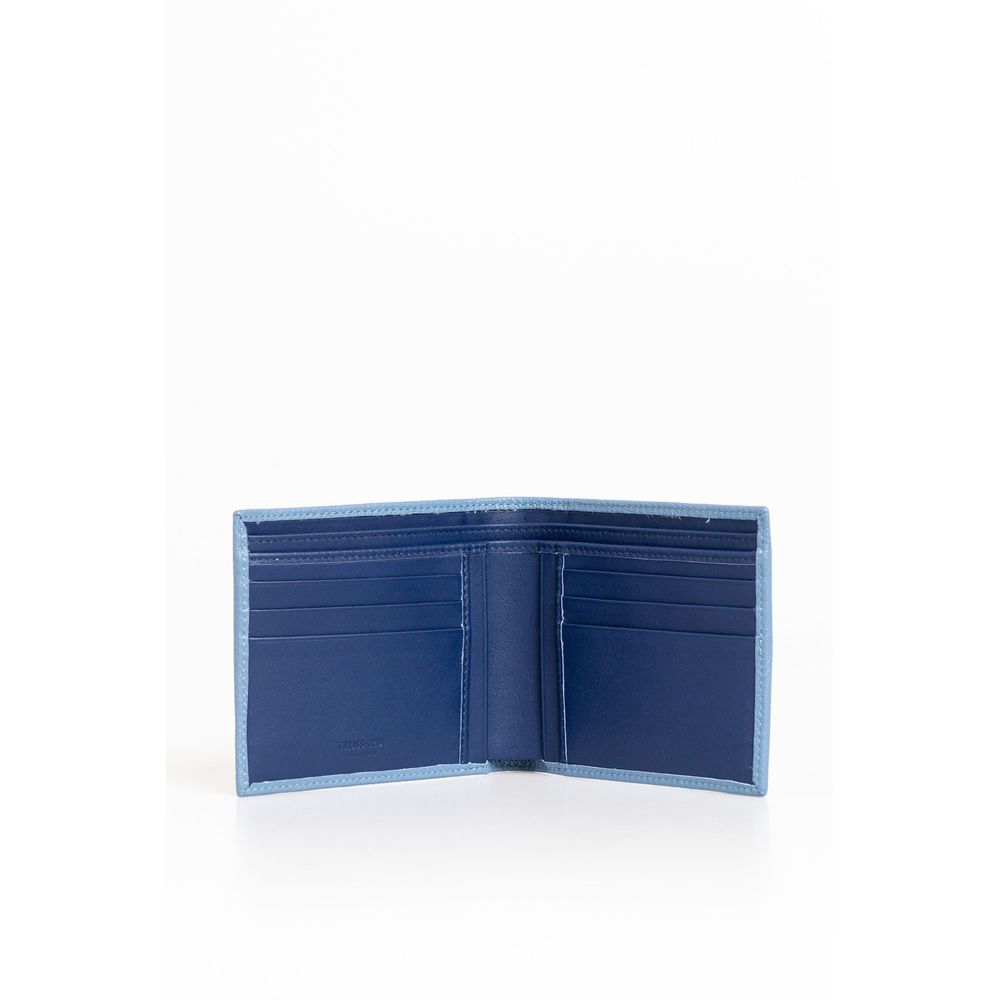 Portefeuille élégant en cuir bleu clair Trussardi