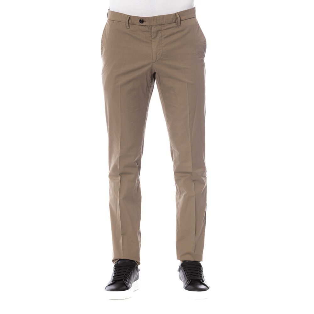 Pantalon élégant en coton Trussardi en marron classique