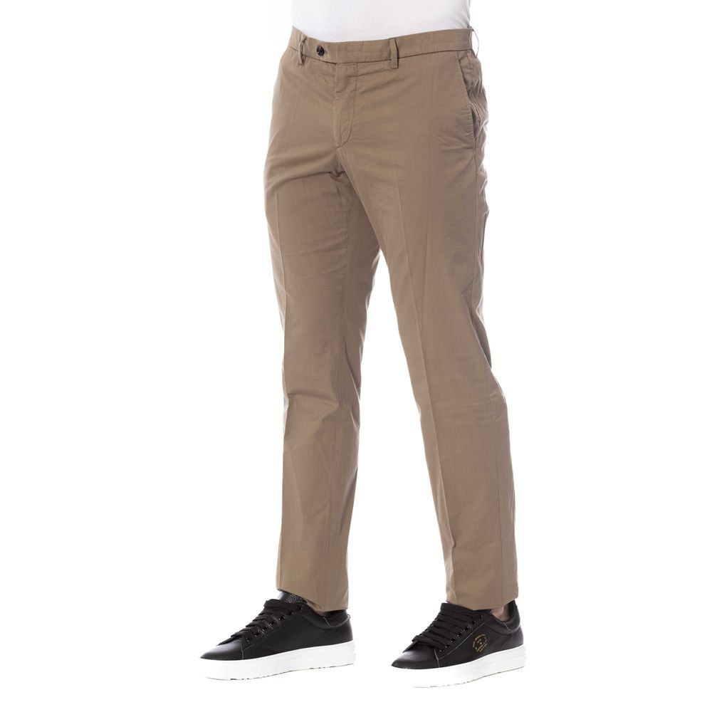 Pantalon élégant en coton Trussardi en marron classique