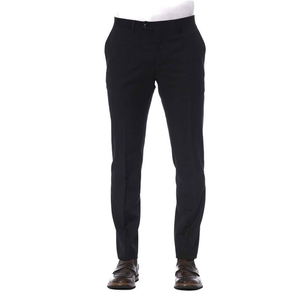 Pantalon élégant en laine noire Trussardi pour homme