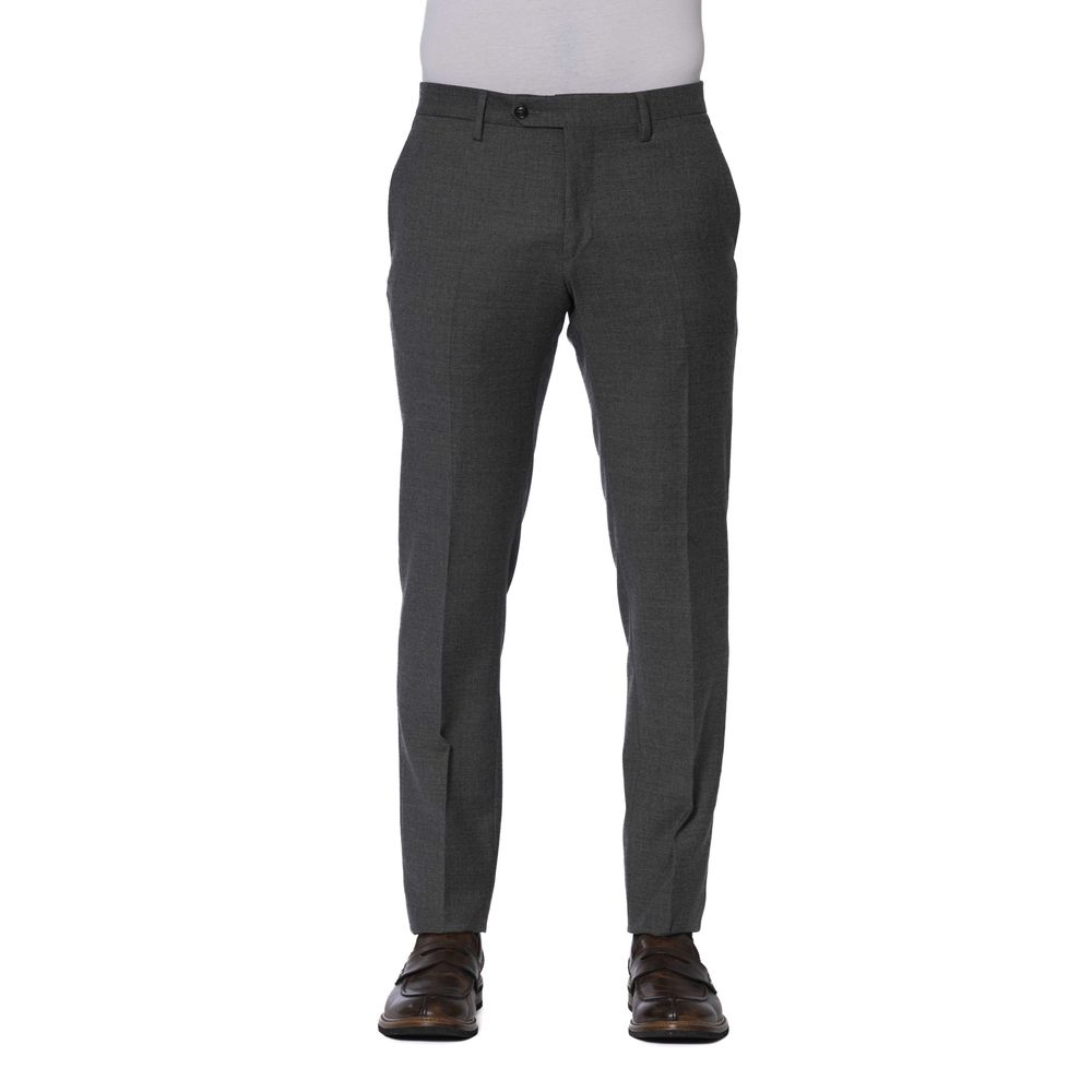 Pantalon gris élégant Trussardi avec finition sur mesure