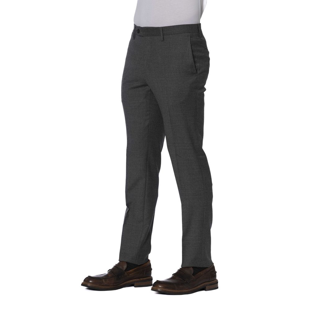 Pantalon gris élégant Trussardi avec finition sur mesure