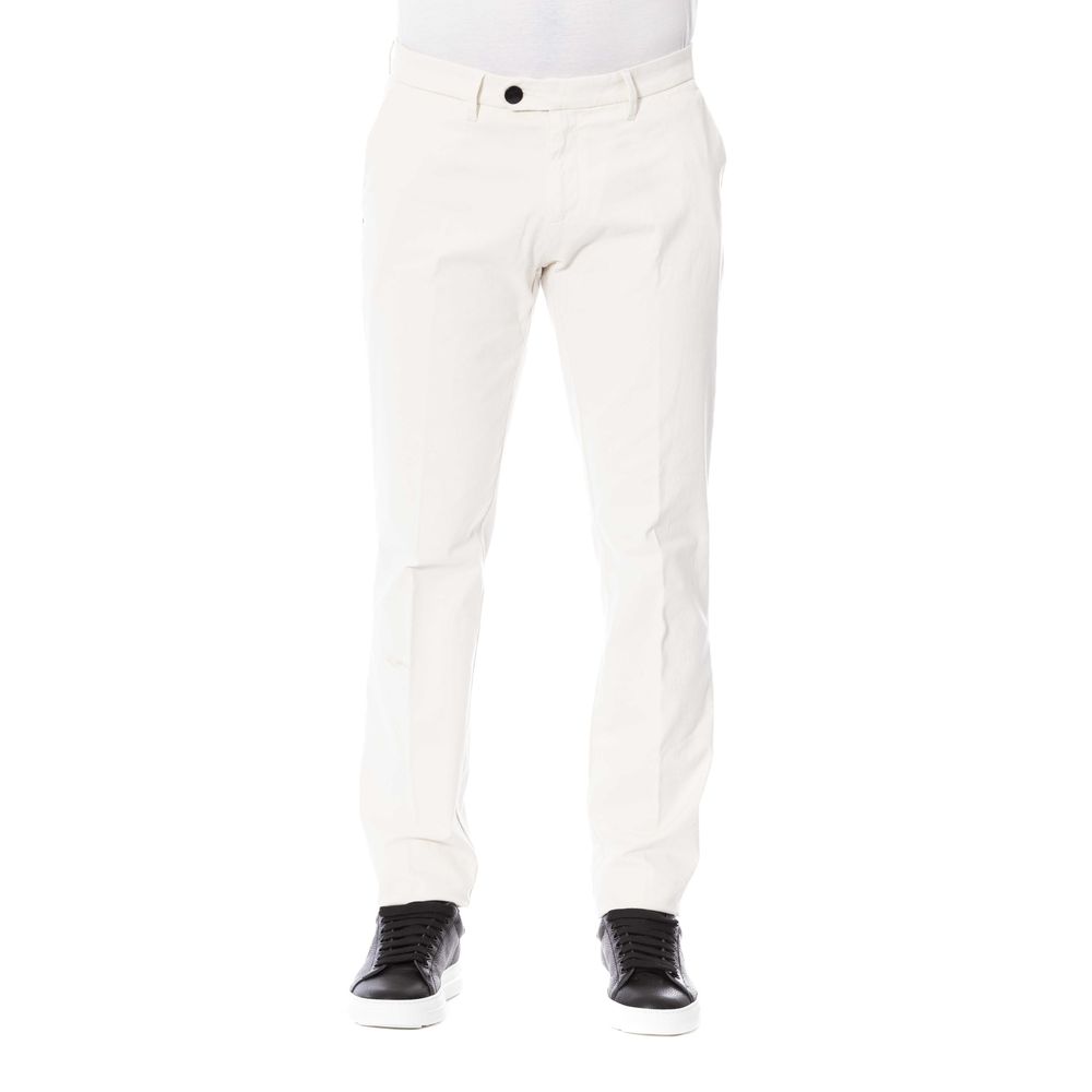 Pantalones elegantes de mezcla de algodón blanco de Trussardi