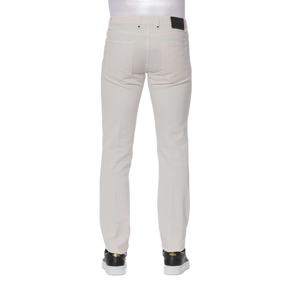 Elegante vaquero de algodón blanco Trussardi para hombre