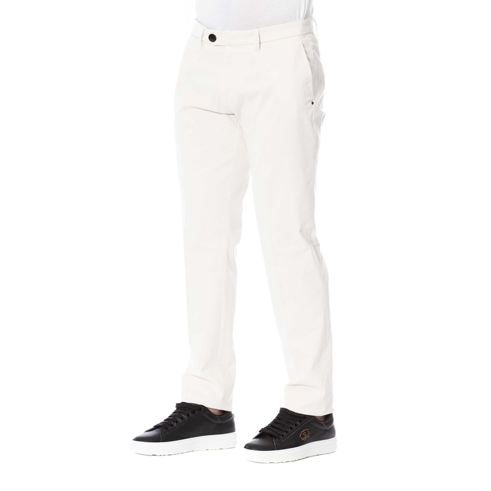 Pantalones elegantes de mezcla de algodón blanco de Trussardi