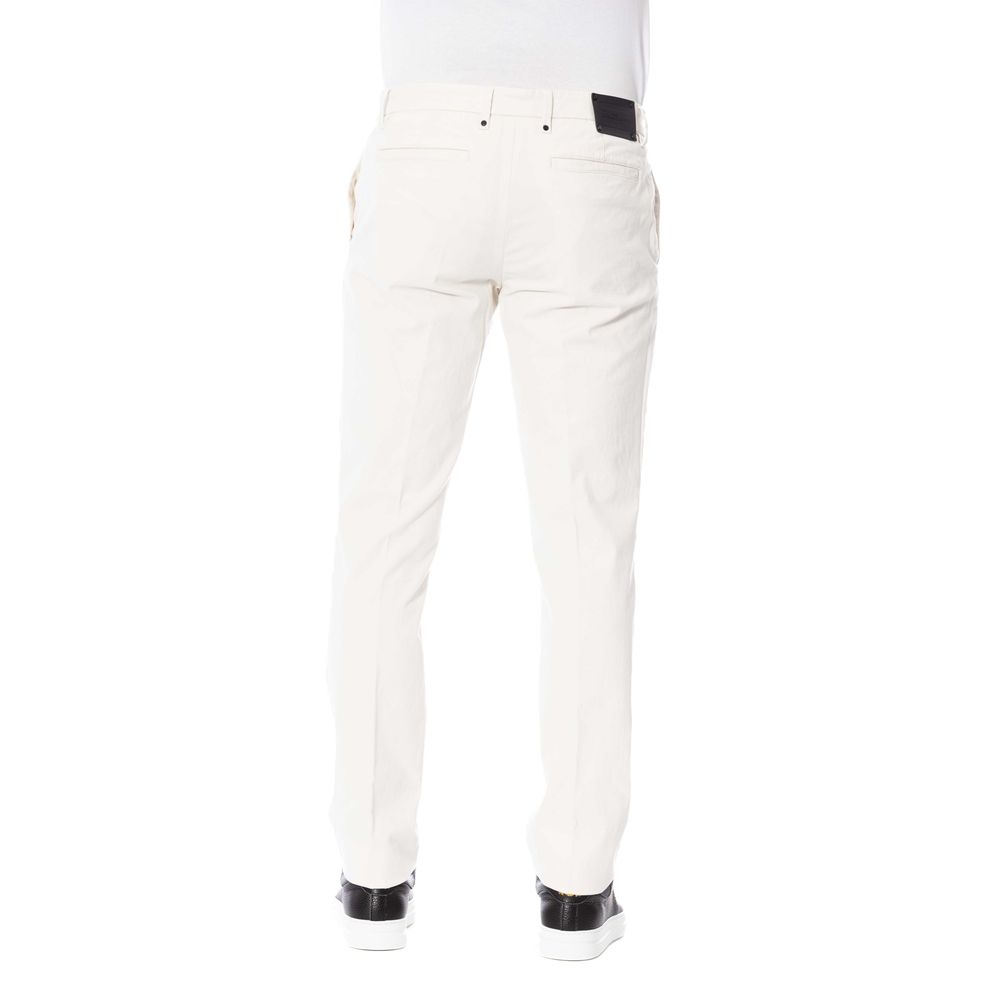 Pantalon élégant en coton mélangé blanc Trussardi