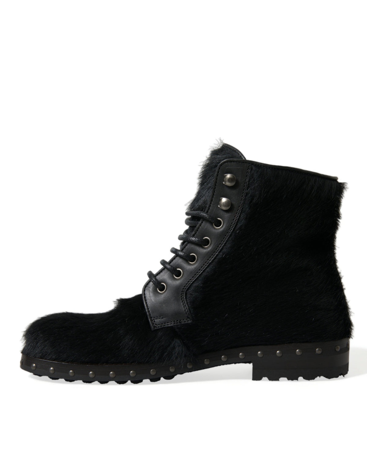 Botas elegantes con cordones de piel de becerro negra de Dolce &amp; Gabbana