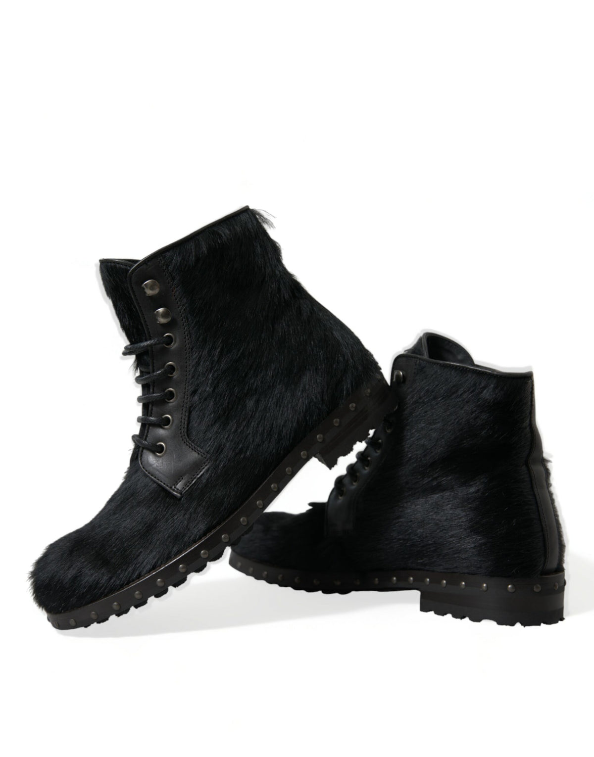 Botas elegantes con cordones de piel de becerro negra de Dolce &amp; Gabbana