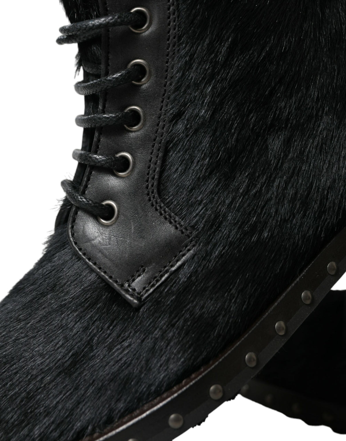 Botas elegantes con cordones de piel de becerro negra de Dolce &amp; Gabbana