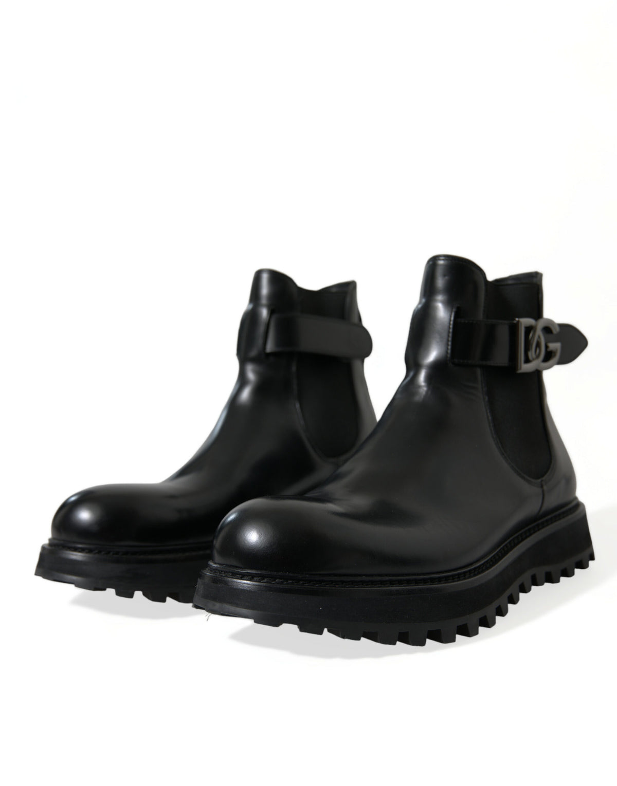 Bottines Chelsea élégantes en cuir de veau noir Dolce &amp; Gabbana